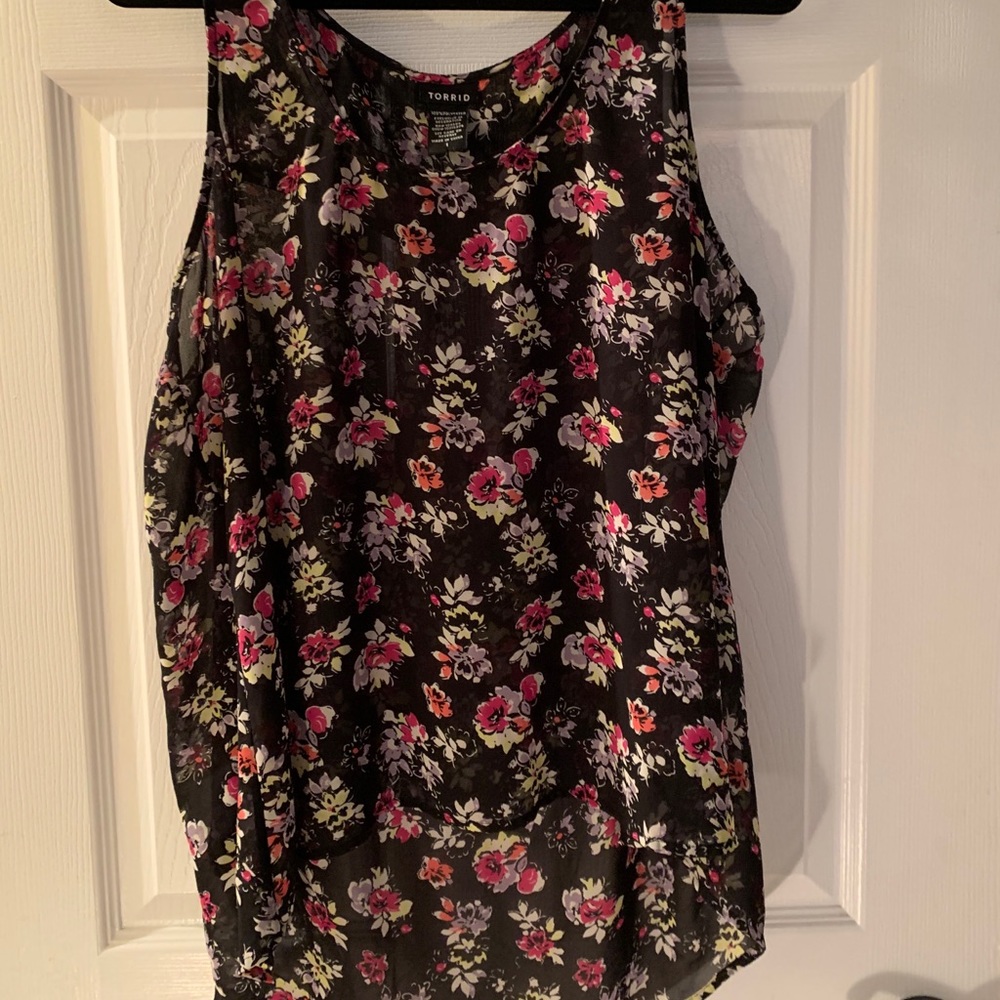Torrid floral tank- sheer material